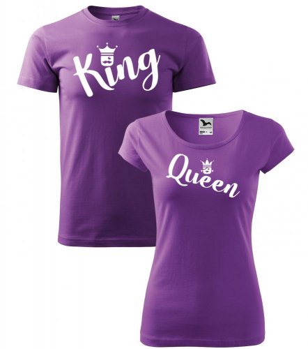 trička s potiskem pro páry King and Queen 