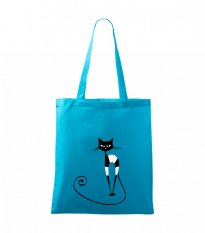 plátěná taška s potiskem - pruhovaná kočička - Povidlo