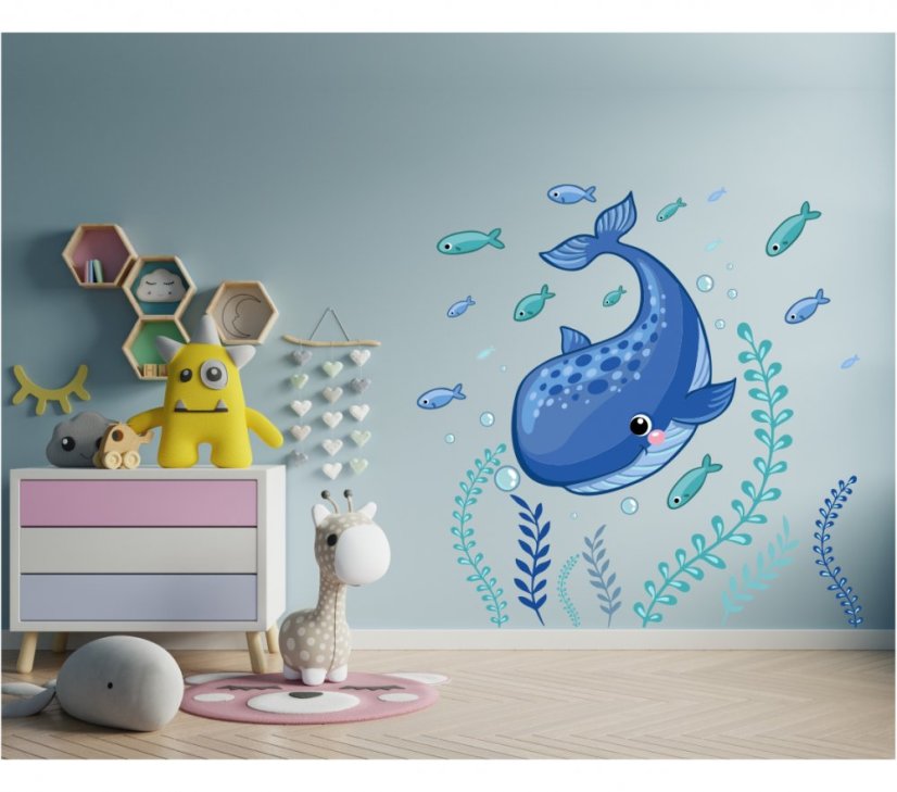 Dětské samolepky na zeď - Velryba