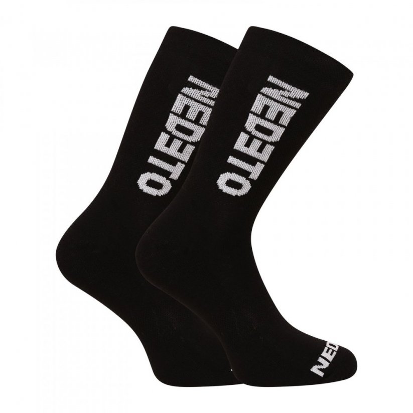 3PACK ponožky Nedeto vysoké černé (3NDTP001-brand) - Velikost: XL
