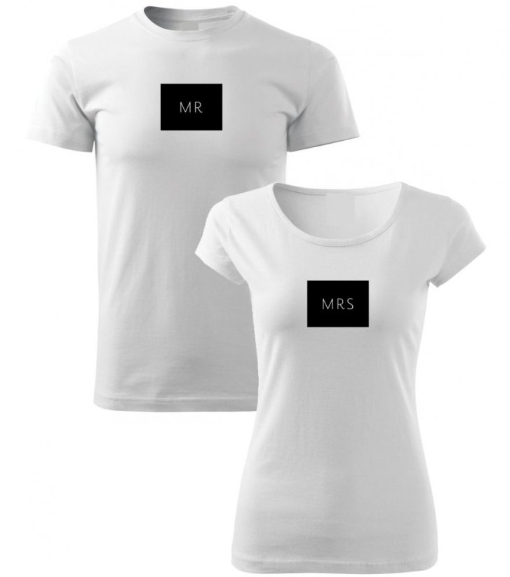 Párové tričká - Mr and Mrs - Čierna
