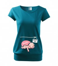 Těhotenské tričko - Nerušit, spím - Holčička