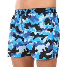 Pánské trenky Styx art sportovní guma maskáč modrý (B1850)