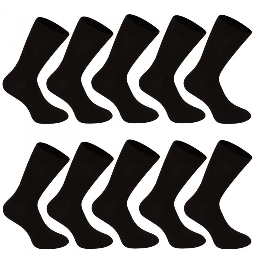 10PACK ponožky Nedeto vysoké bambusové černé (10NDTP001) - Velikost: M