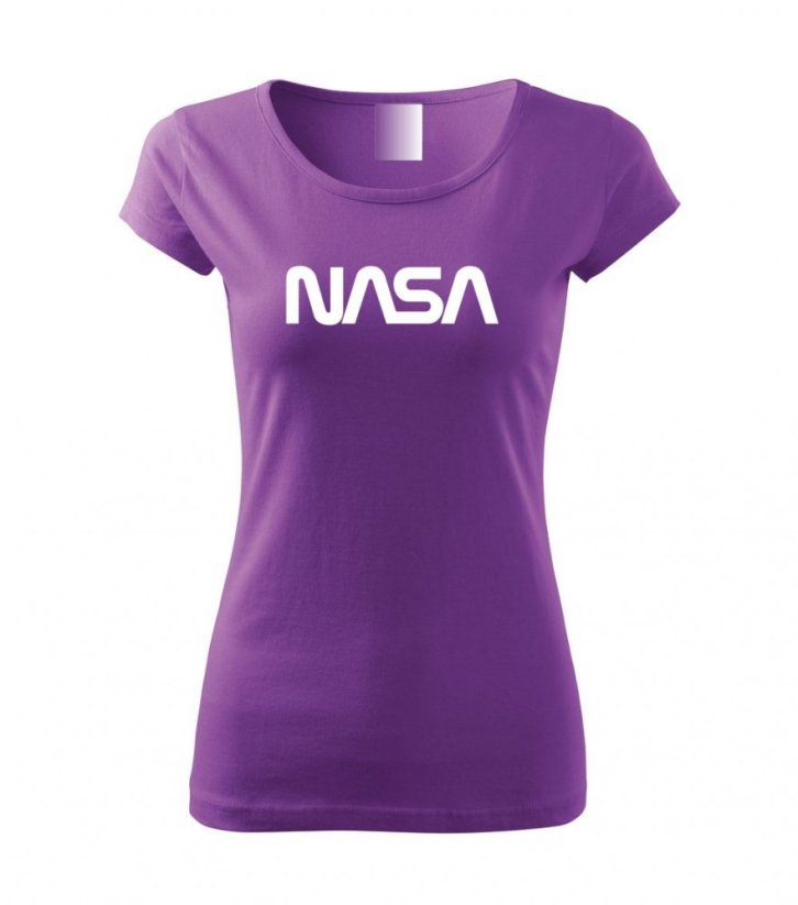 Dámské tričko - NASA - White - Barva: Fialová