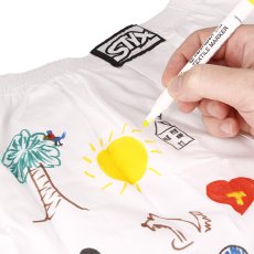 Pánské trenky Styx klasická guma bílé + fixy na textil (AF1061)