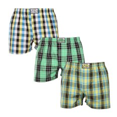 3PACK pánské trenky Styx klasická guma vícebarevné (3A102129)