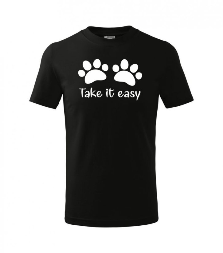 Trička pro milovníky psů - Dětské tričko - Ťapky - Take it easy - Povidlo