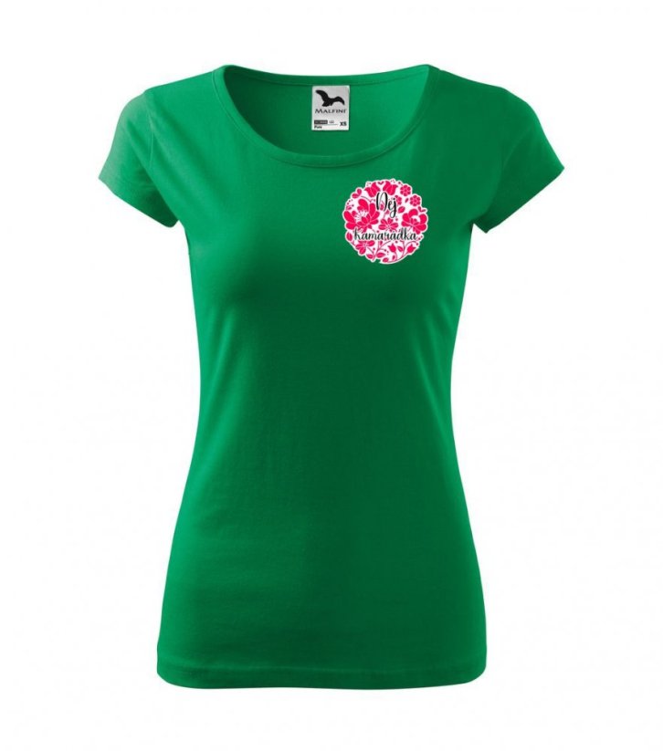 Dámské tričko - Nej kamarádka - Barva: Středně zelená