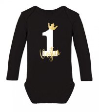 Dětské body s dlouhým rukávem - Korunka - Chlapeček