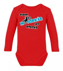 Detské body s dlhým rukávom - Budem motorkár ako otecko