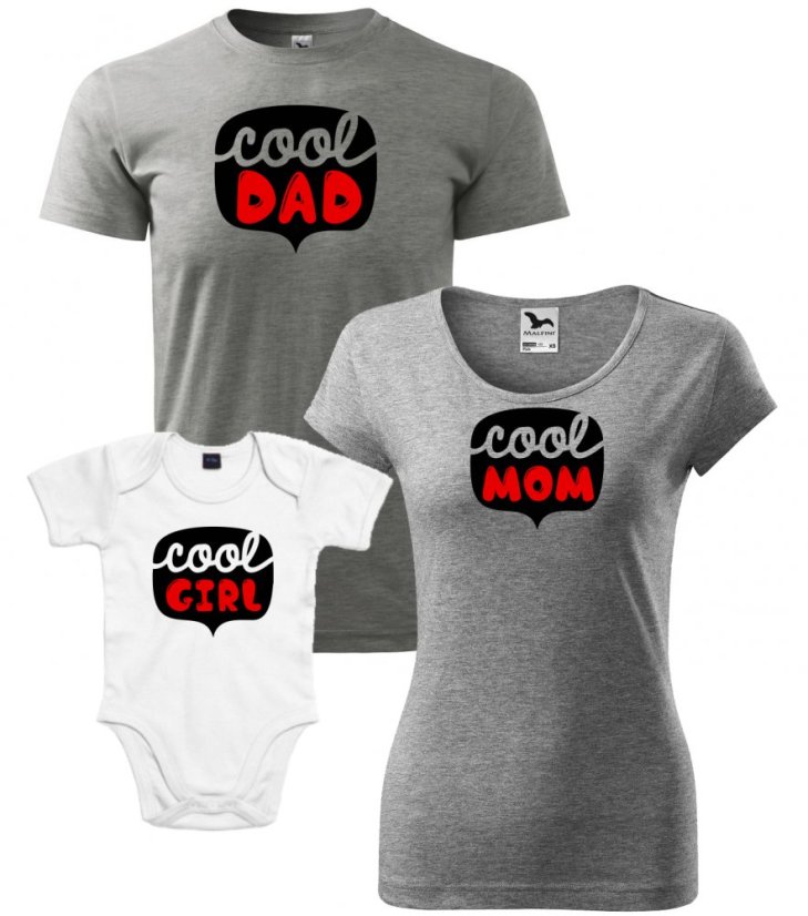 Rodinný set - Trička a Body - Cool rodina - holčička
