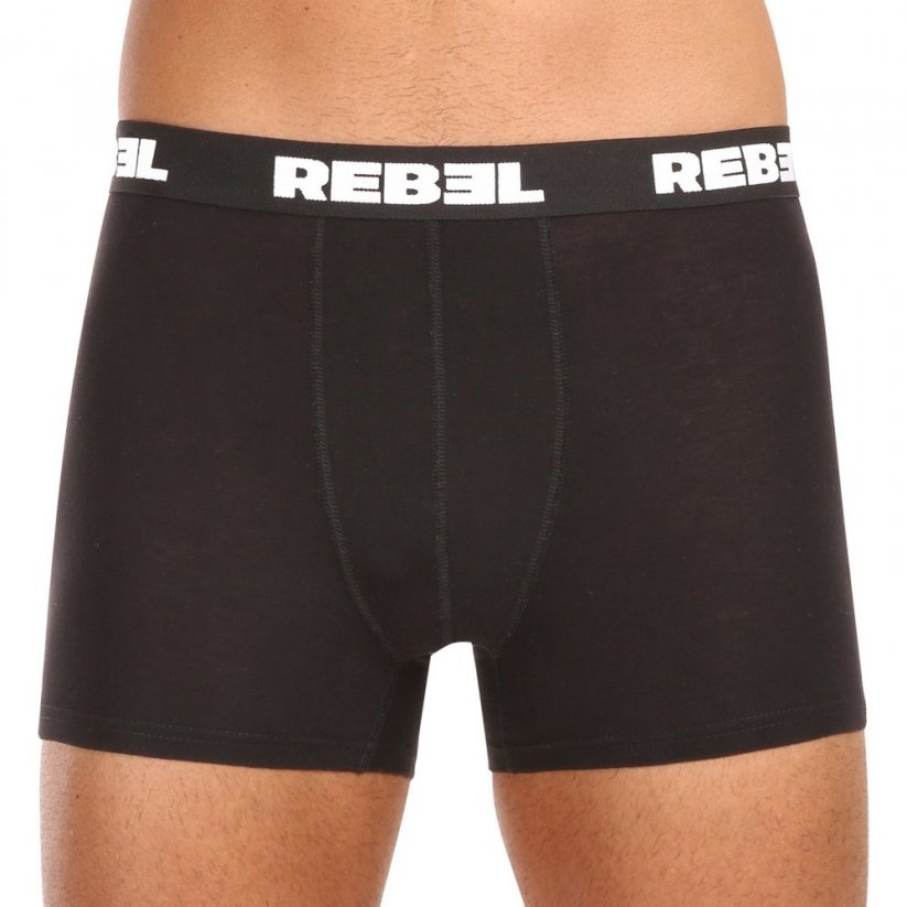 3PACK pánské boxerky Nedeto Rebel černé (3NBR001) - Velikost: 4XL