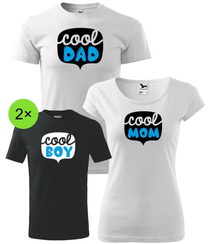 Rodinný set - 4x Tričko - Cool rodina - Chlapeček
