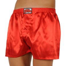 Pánské trenky Styx klasická guma saténové červené (C663)