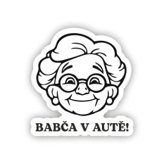 Samolepka na auto - Babča v autě