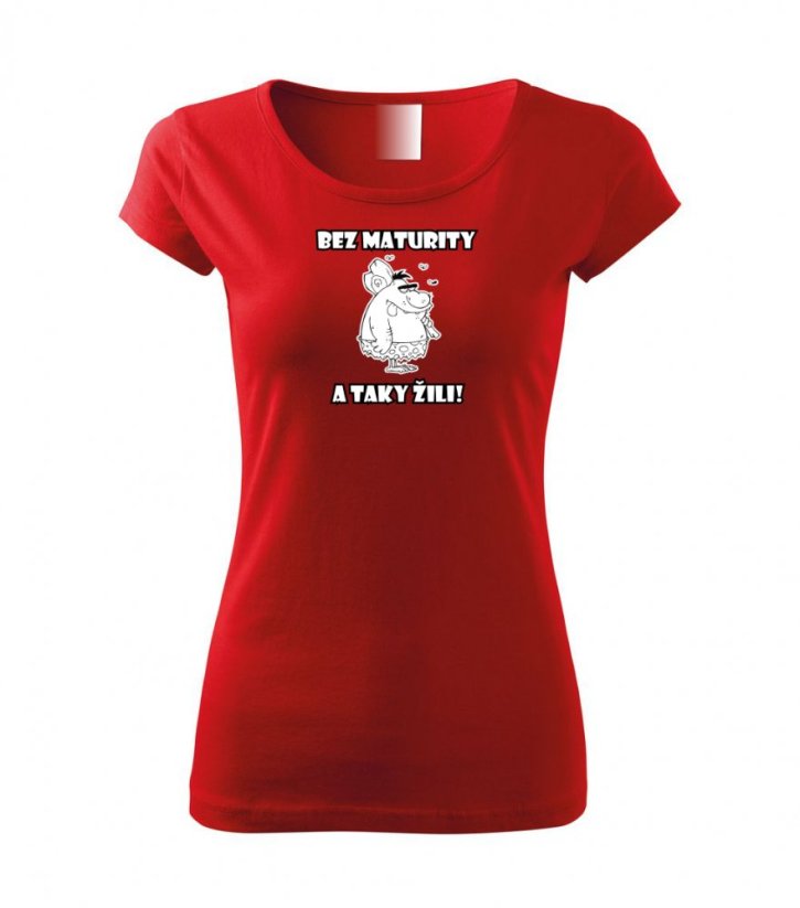 Dámské tričko - Bez maturity - Barva: Červená