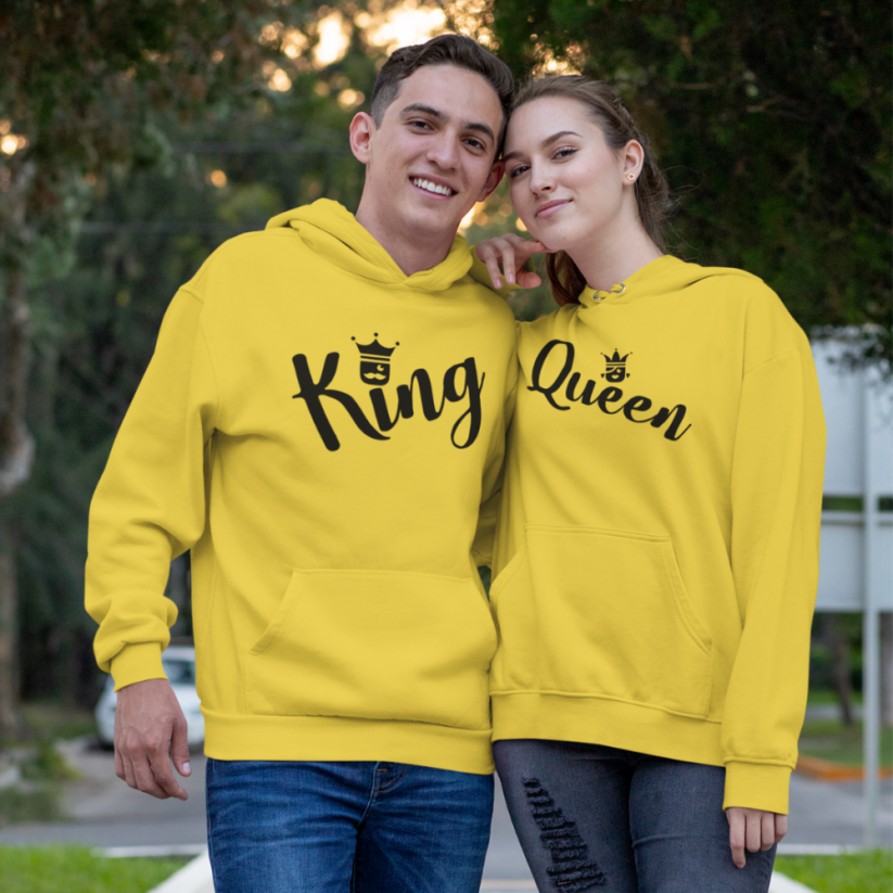 Mikiny pro páry - King & Queen - Hlavičky