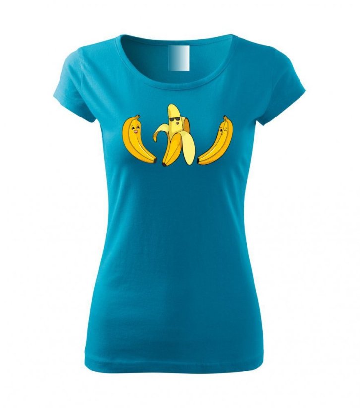 Dámské tričko - Banán - Barva: Tyrkysová