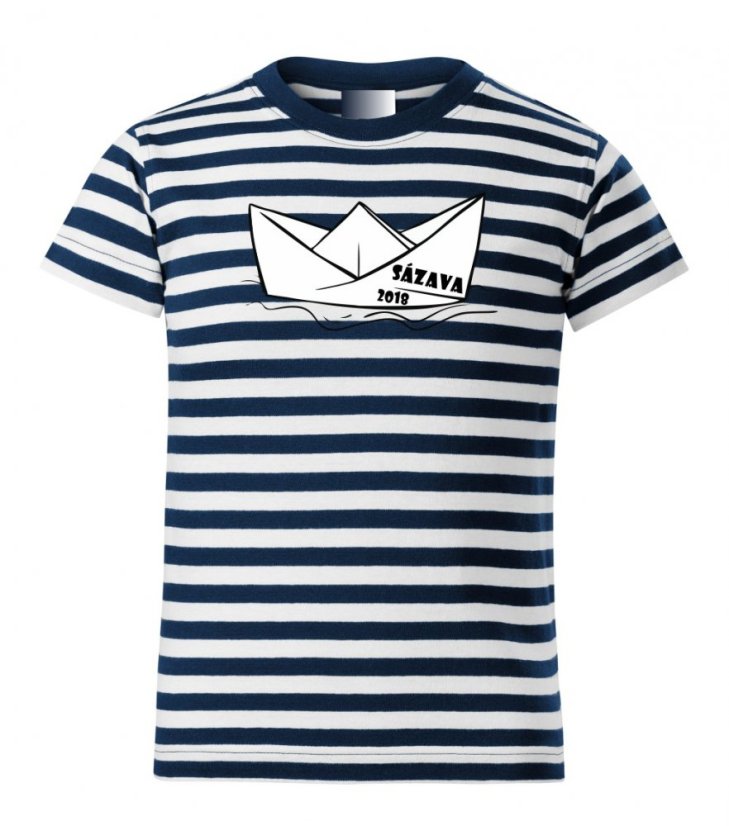 Dětské pruhované tričko na vodu - Papírová lodička Dětské pruhované tričko na vodu - Papírová lodička