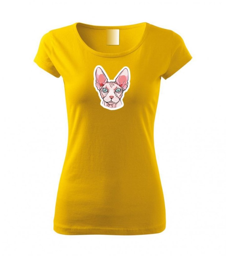 Dámské tričko - Kanadský sphynx světlý - Barva: Žlutá