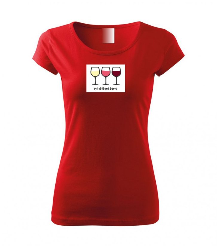 Dámské tričko - Oblíbené barvy - Barva: Červená