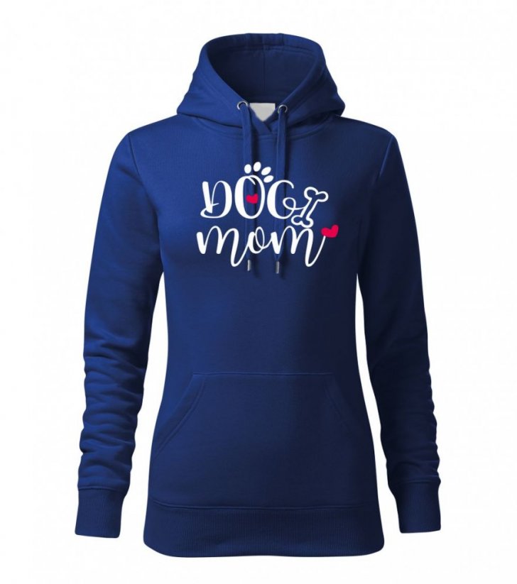 Dámska mikina - Dog mom - Srdiečka - Farba: Kráľovská modrá