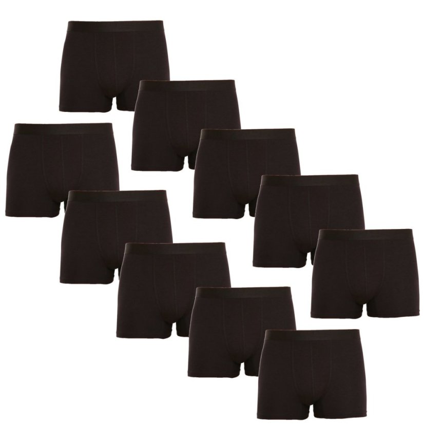 10PACK pánské boxerky Nedeto černé (10NB001) - Velikost: M