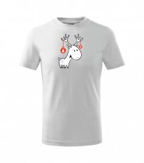 Detské vianočné tričko - Jeleň s ozdobami