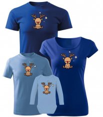 Vánoční rodinný set - Dětské tričko a body s dlouhým rukávem - Sobi