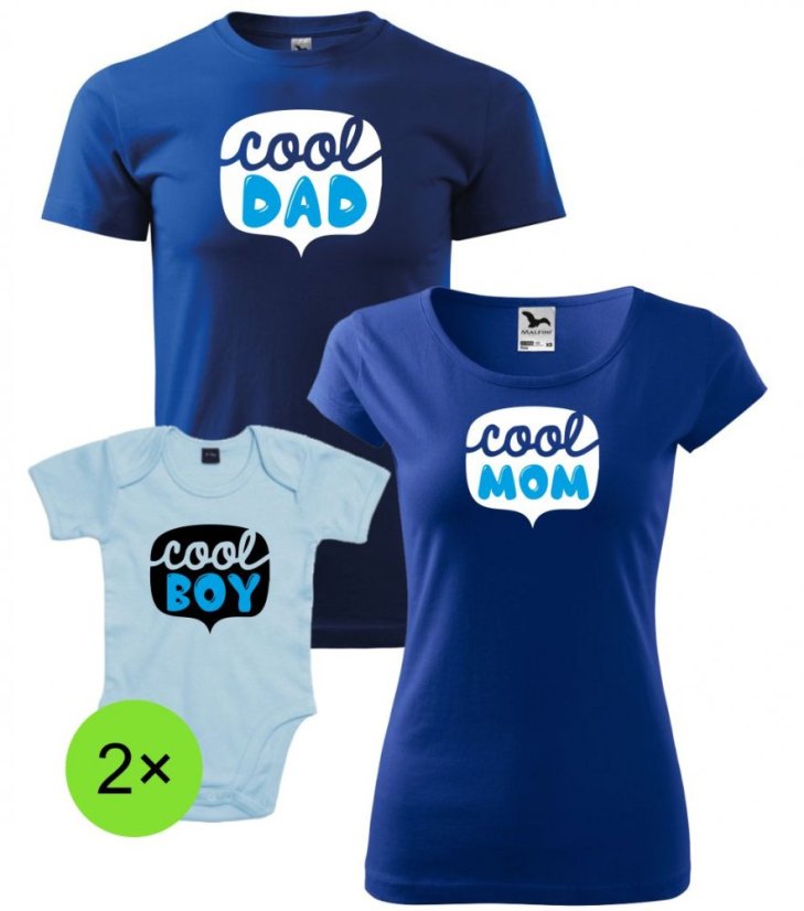 Rodinný set - Trička a 2x Body - Cool rodina - Chlapeček