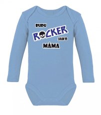 Dětské body s dlouhým rukávem - Budu rocker jako máma