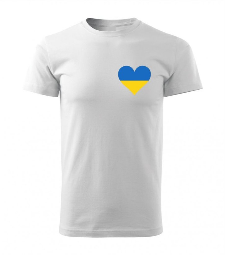 Pánské tričko - Srdcem na Ukrajině - Bílá - Vel. L