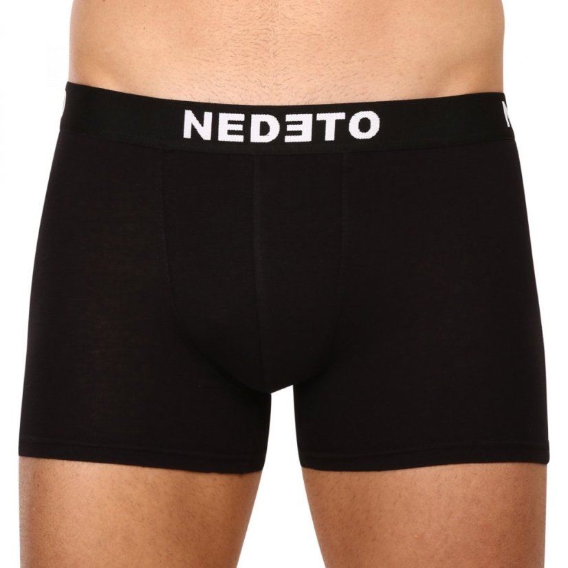 10PACK pánské boxerky Nedeto černé (10NDTB001-brand) XL - Velikost: XL
