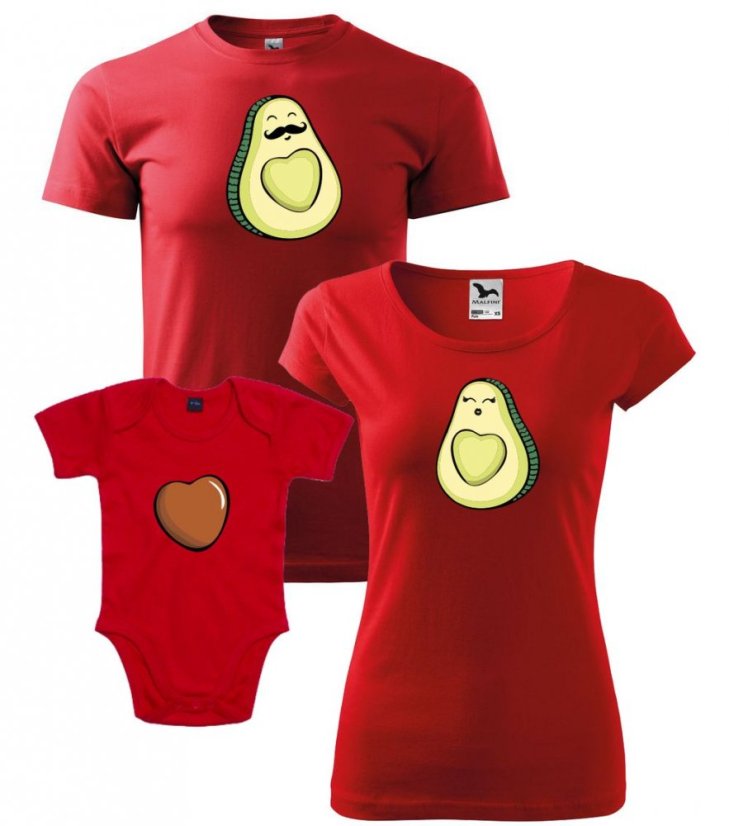 Rodinný set - Trička a Body - Avokado