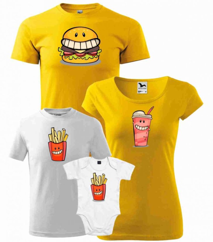 Rodinný set - Trička a Body - Fast food