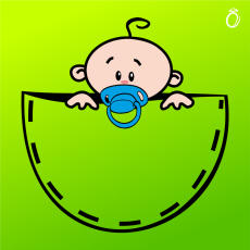 Nažehlovací motív - Bábätko vo vrecku - Chlapček