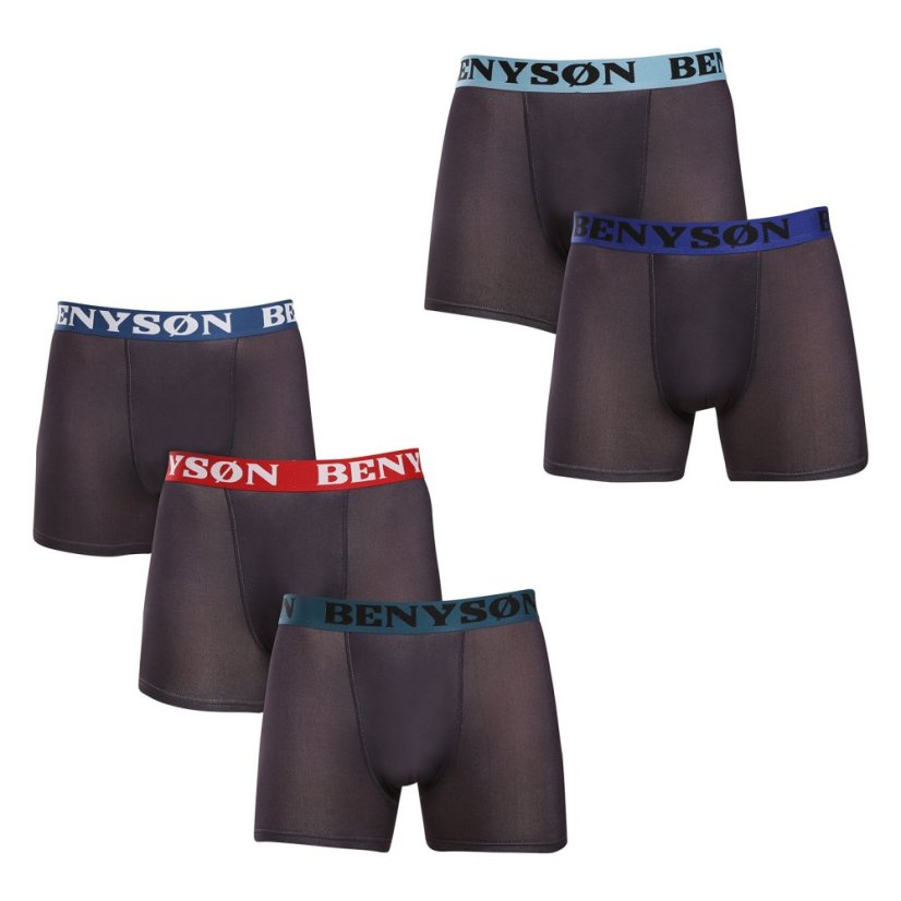 5PACK pánské boxerky Benysøn černé (7124)