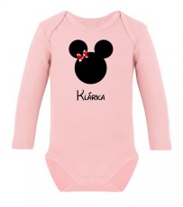 Dětské body s dlouhým rukávem - Mouse - Holčička