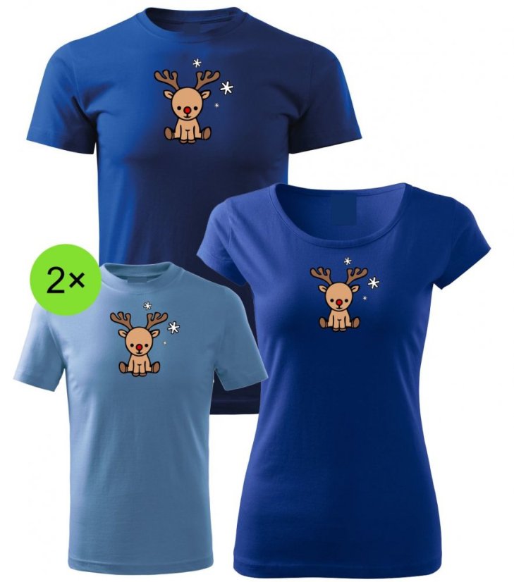 Vánoční rodinný set - 2x Dětské tričko - Sobi Vánoční rodinný set - 2x Dětské tričko - Sobi