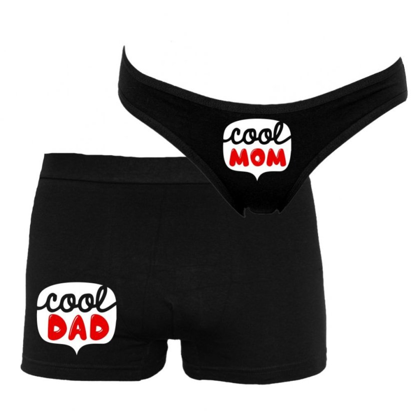 Boxerky a nohavičky - Cool mom cool dad - Dievčatko - Farba: Čierna