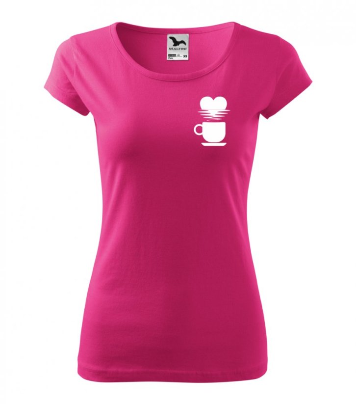 Dámské tričko - Love kafe - Barva: Purpurová