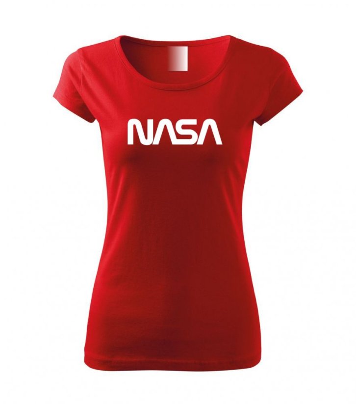 Dámské tričko - NASA - White - Barva: Červená
