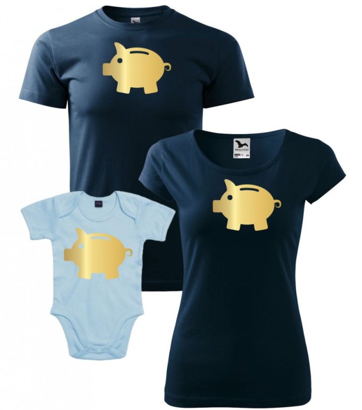 Vánoční rodinný set - Body - Zlatá prasátka