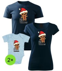 Vianočný rodinný set - 2x Body - Perníček - Naše prvé Vianoce