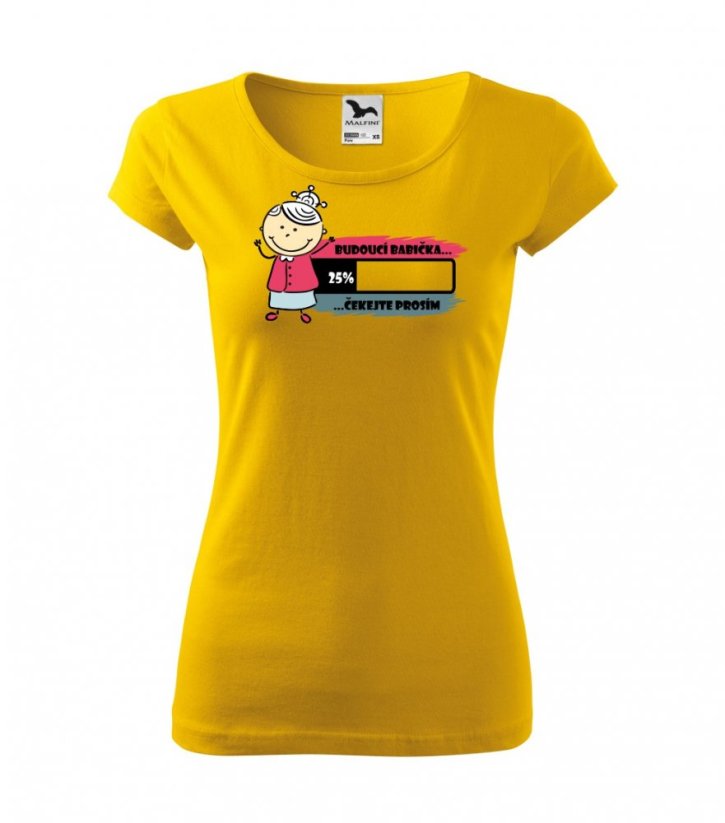 Dámské tričko - Budoucí babička - Barva: Žlutá