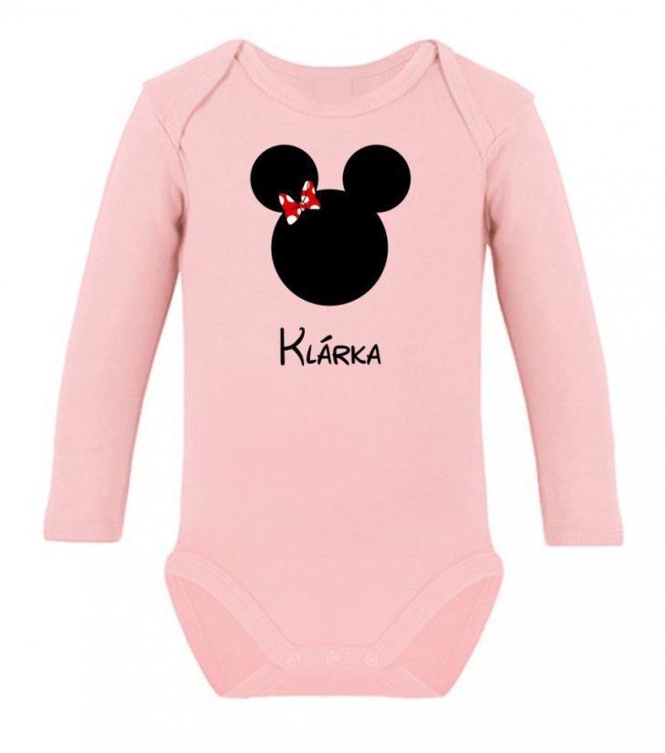 Dětské body s dlouhým rukávem - Mouse - Holčička