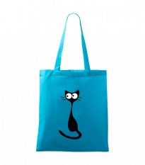 plátěná taška s potiskem - kočka s velkými kukadly - Povidlo