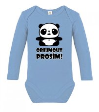 Dětské body s dlouhým rukávem - Panda - Obejmout prosím