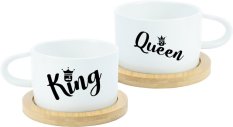 Párové hrnky makronka - Hlavičky - King a queen